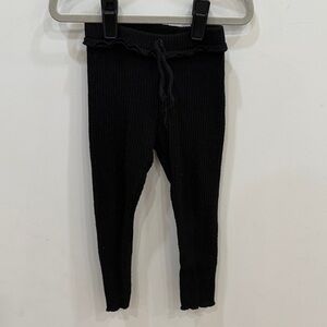 Zara Kids Black Ribbed Leggings